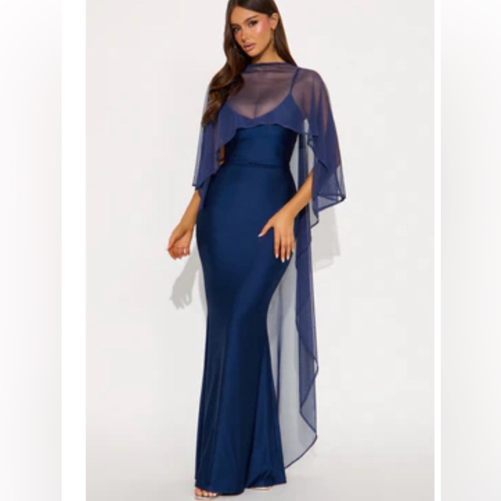 Fashion Nova Navy Blue Maxi Dress